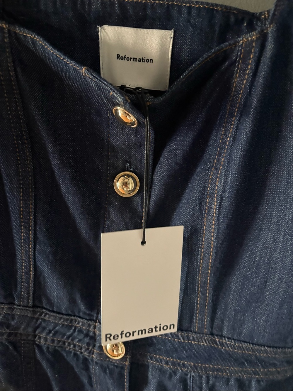 Reformation Celeste Denim Midi Dress size 2- NWT $248 - Picture 10 of 10